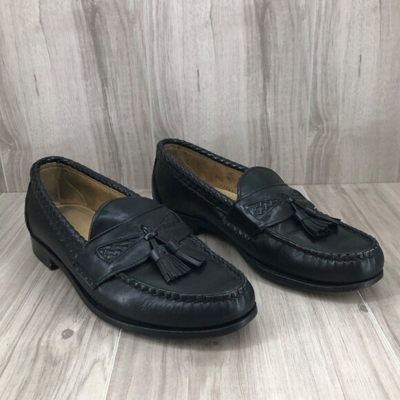 Allen Edmonds Loafers Mens 7.5D Maxfield Black Leather Slip On Tassel Shoes main image 8
